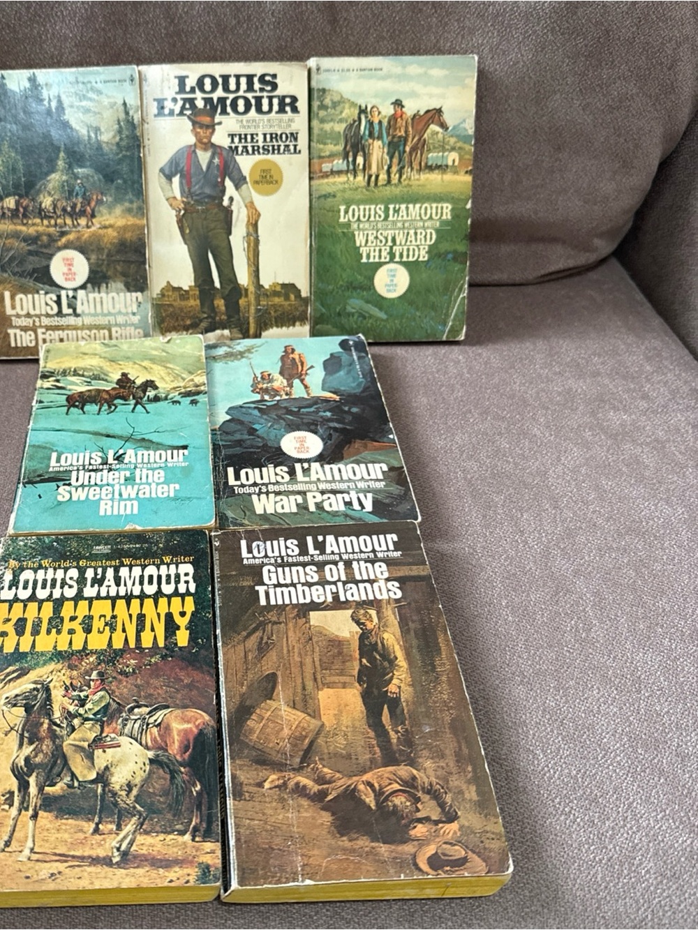 Louis L'Amour Vintage Paperback Western Book Lot - Multi-Color Covers lot of 6